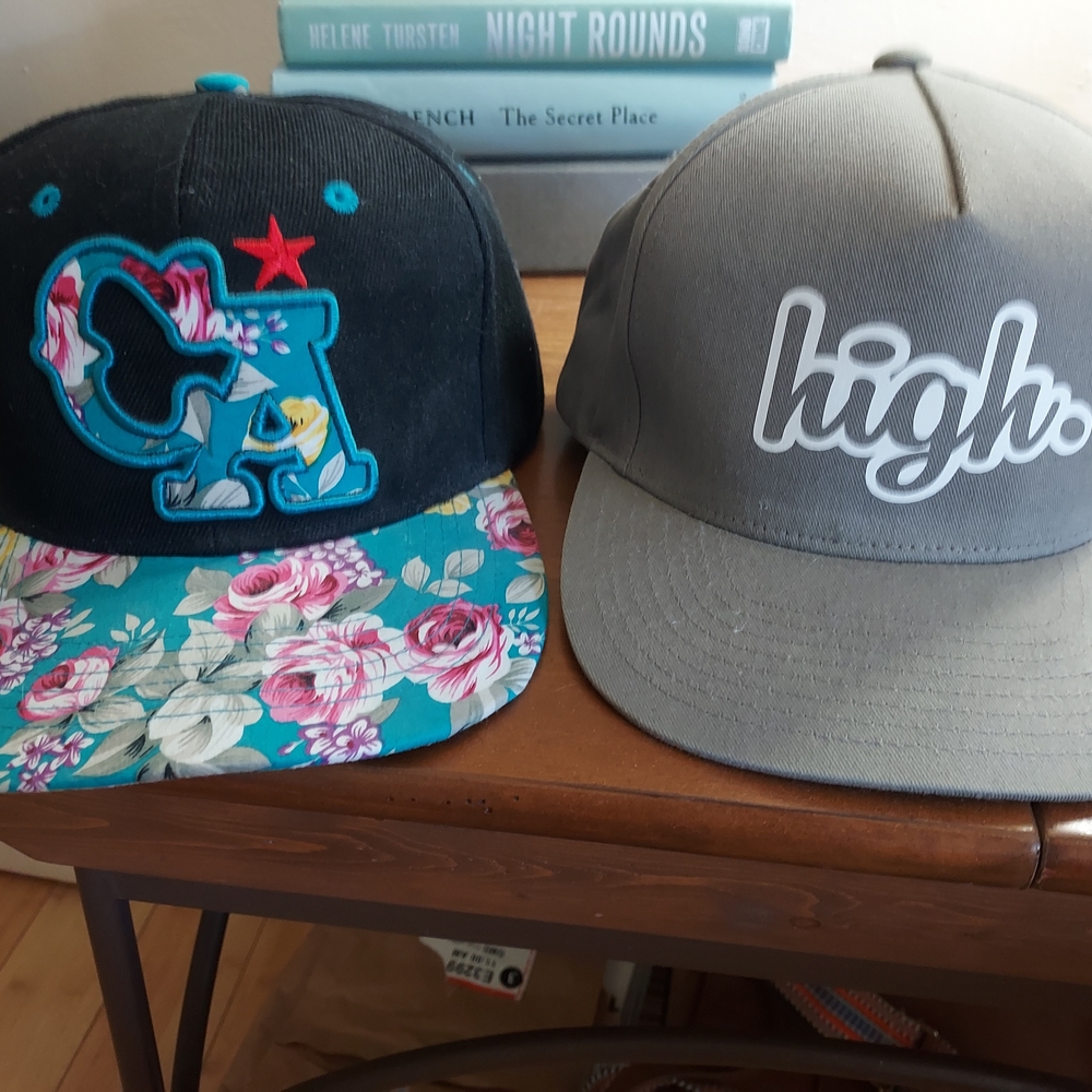 Floral and Gray Snapback Hats